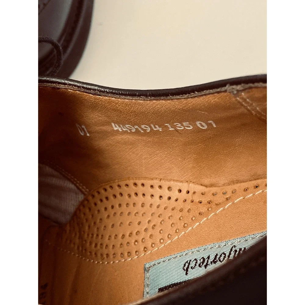 Florsheim Comfortech Wingtip Oxfords Shoes Mens 8 3E‎ Black Leather Vibram 20393